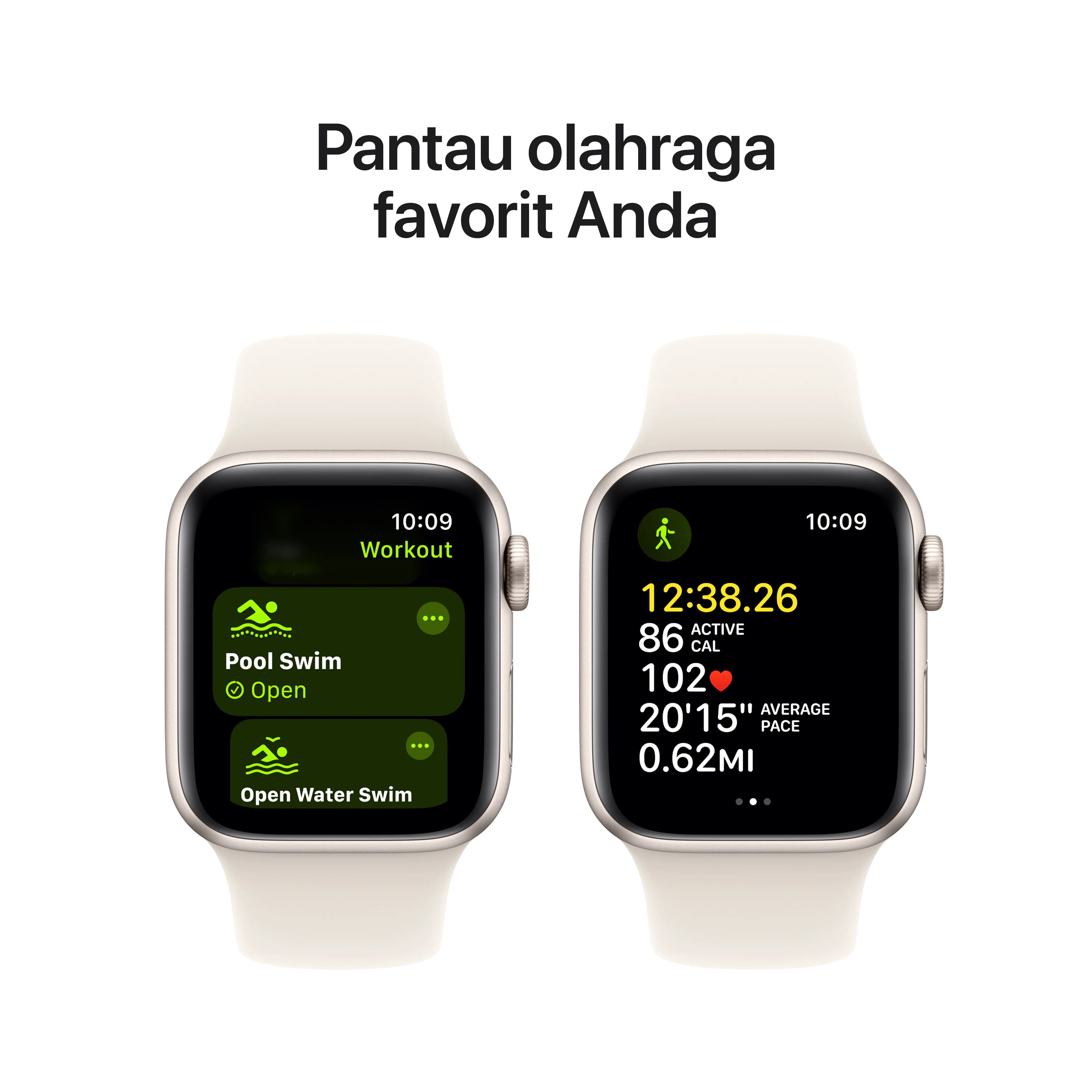 2024 Apple Watch SE 40 mm Starlight Aluminium Case Sport Band - Image 5