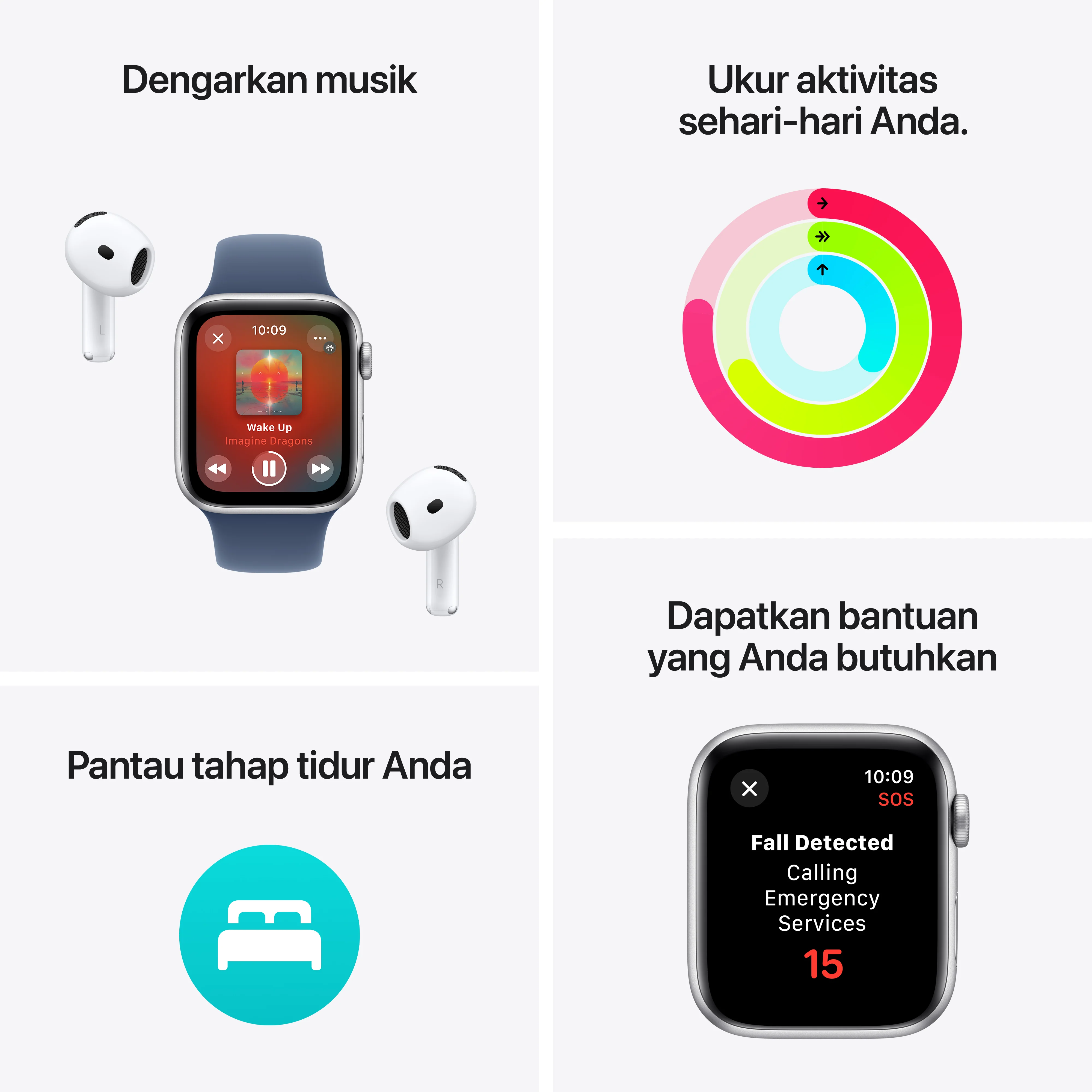 2024 Apple Watch SE 44 mm Midnight Aluminium Case Sport Band - Image 3
