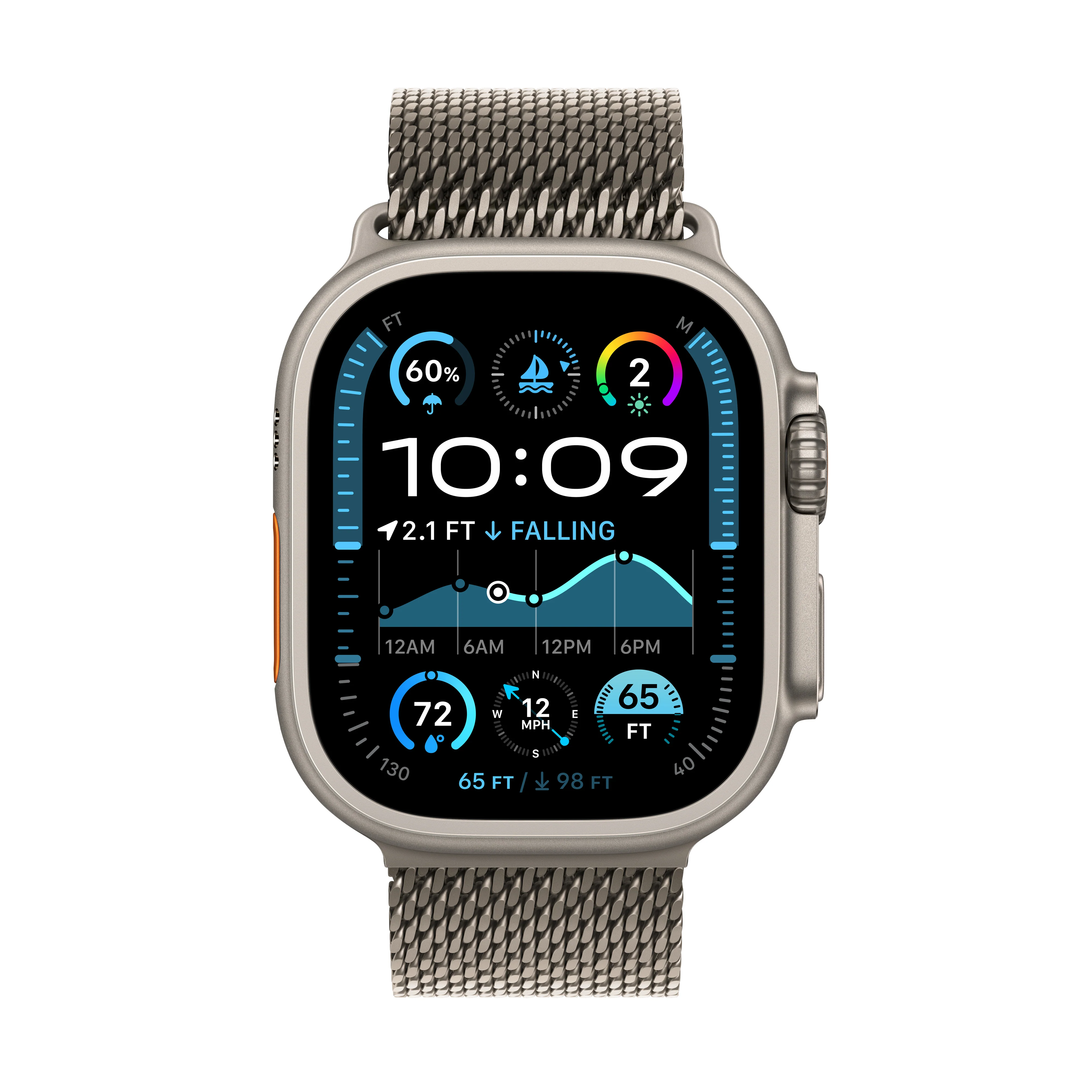 2024 Apple Watch Ultra 2 49 mm Natural Titanium Case Milanese Loop - Image 3