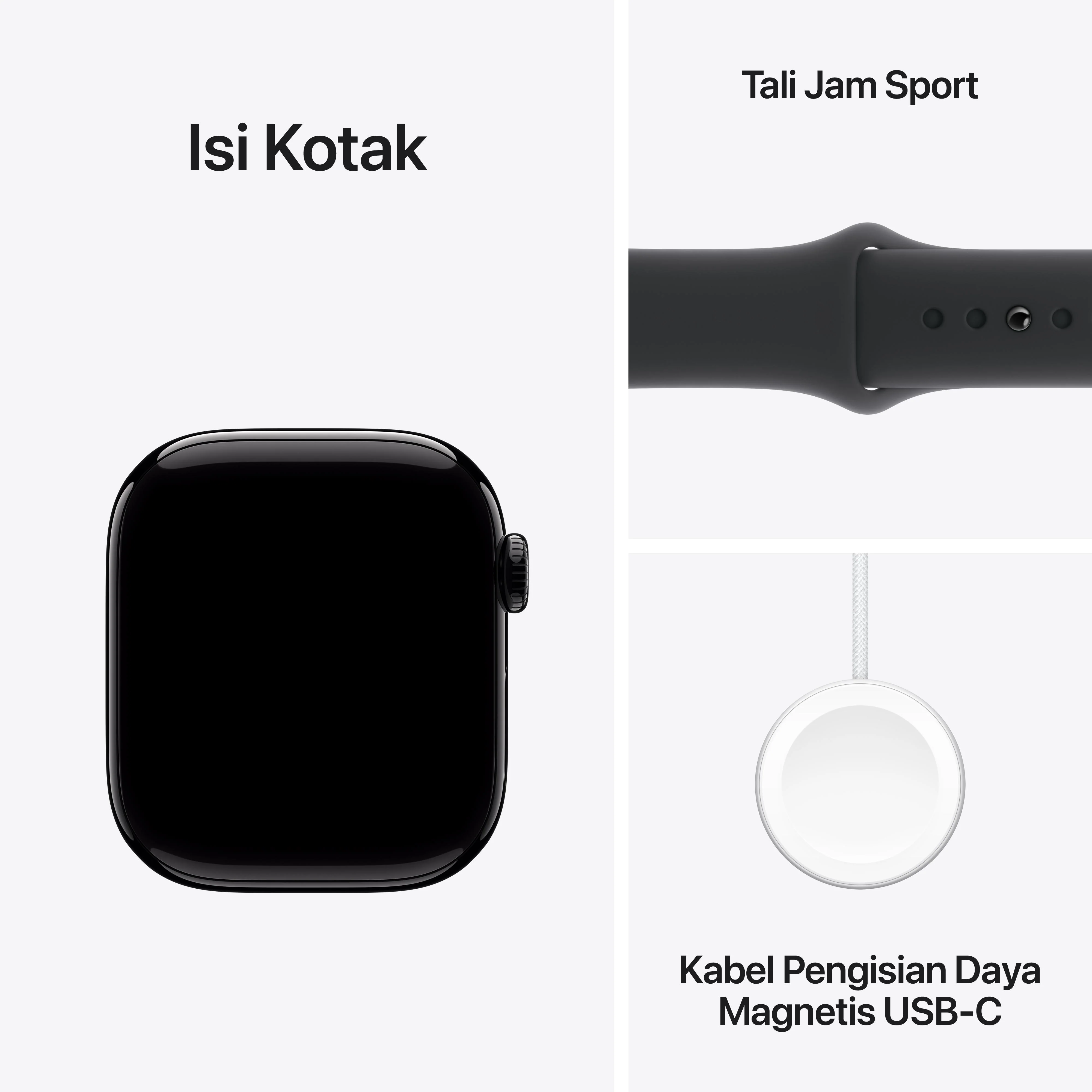 Apple Watch Series 10 GPS 42mm Jet Black Aluminium Case with Black Sport Band - M/L - Image 9