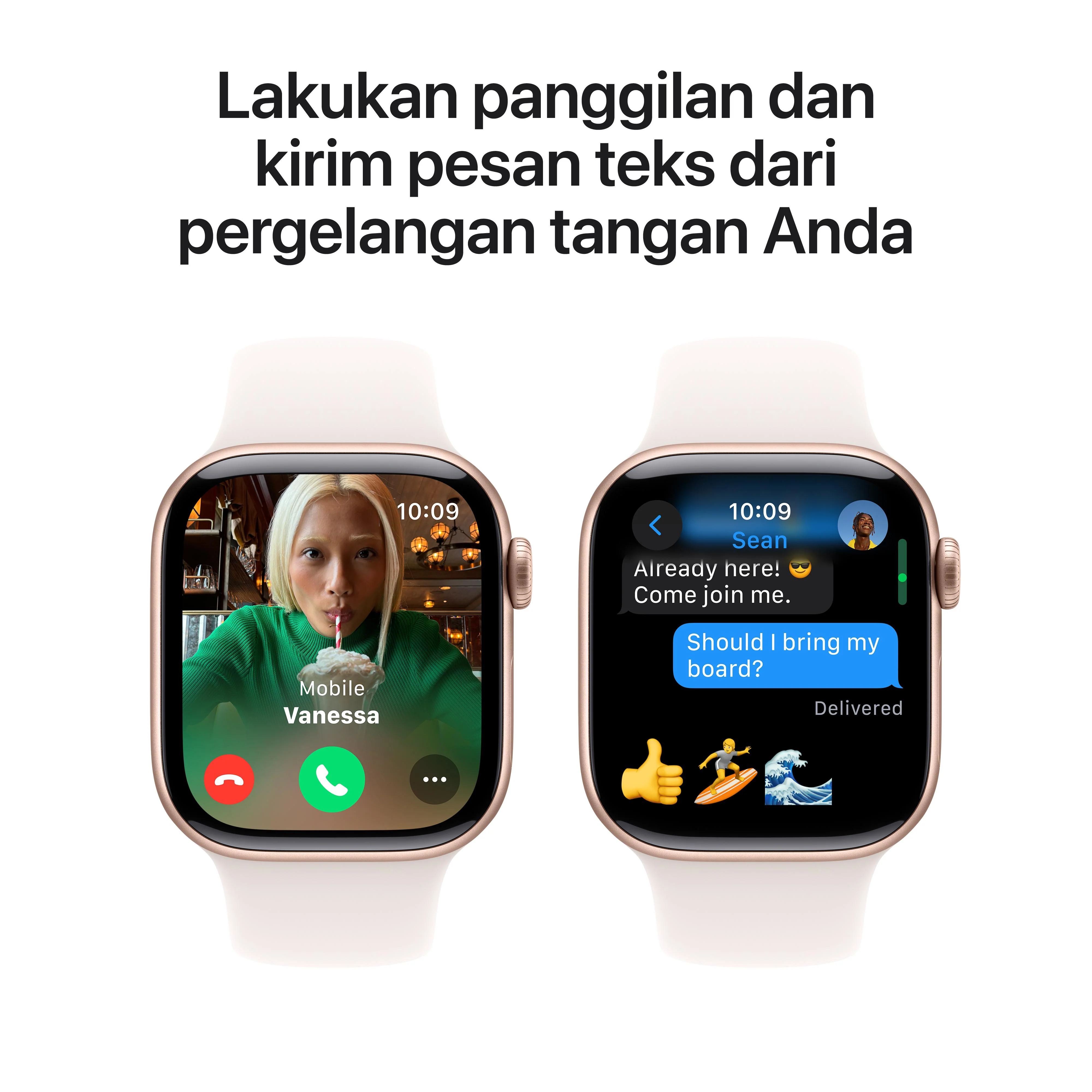 Apple Watch Series 10 GPS 42mm Rose Gold Aluminium Case with Light Blush Sport Band - S/M - Image 7