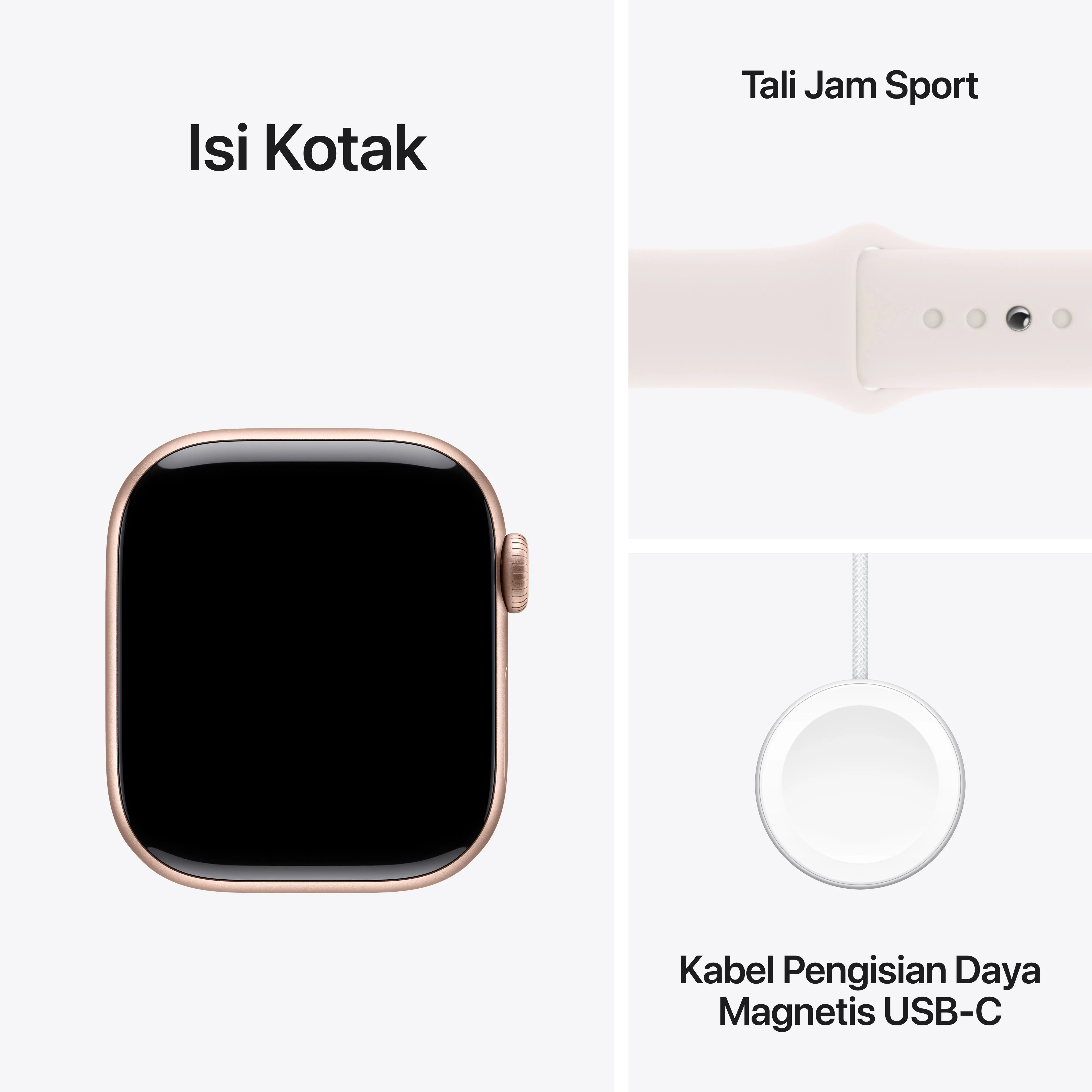 Apple Watch Series 10 GPS 42mm Rose Gold Aluminium Case with Light Blush Sport Band - S/M - Image 9