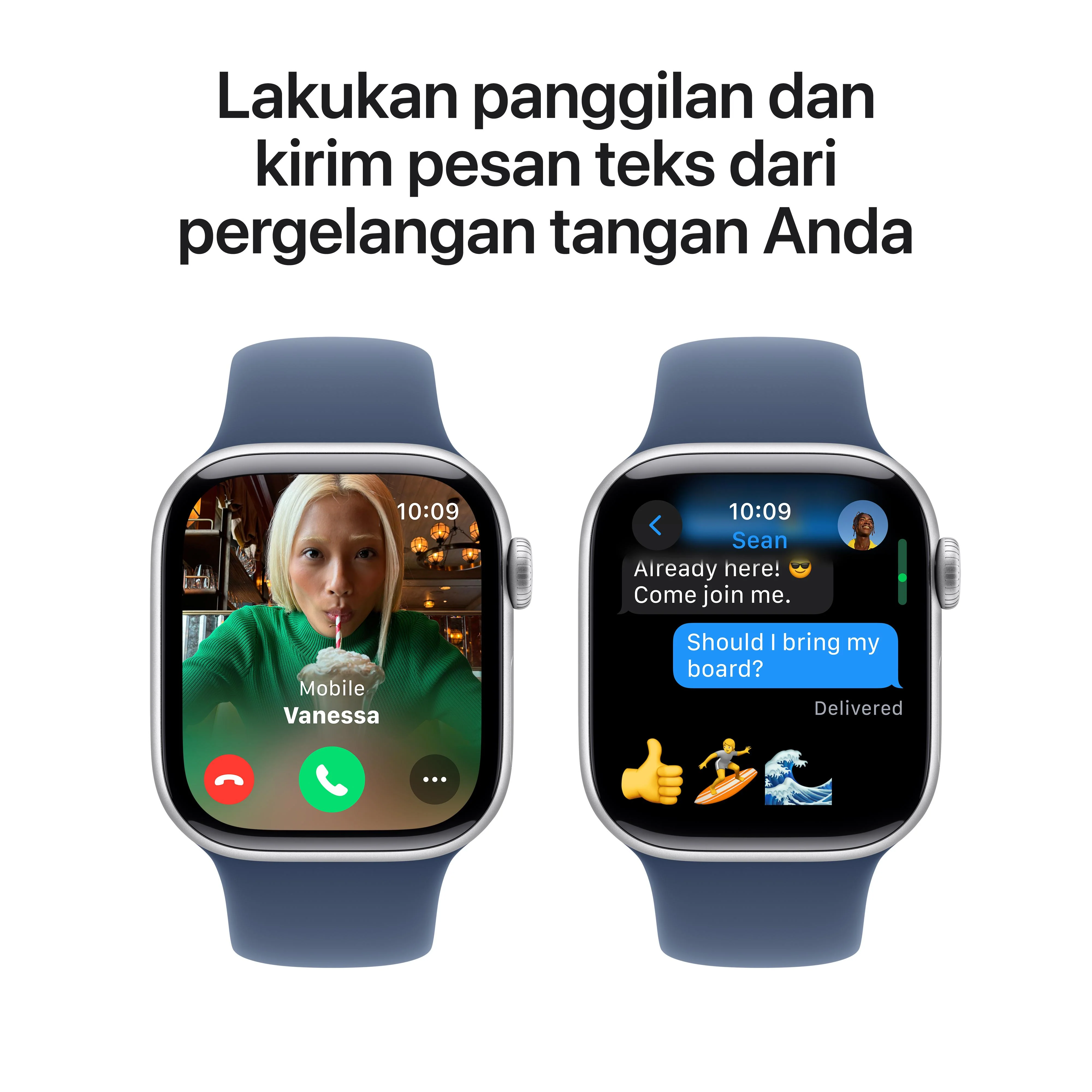 Apple Watch Series 10 GPS 42mm Silver Aluminium Case with Denim Sport Band - M/L - Image 7