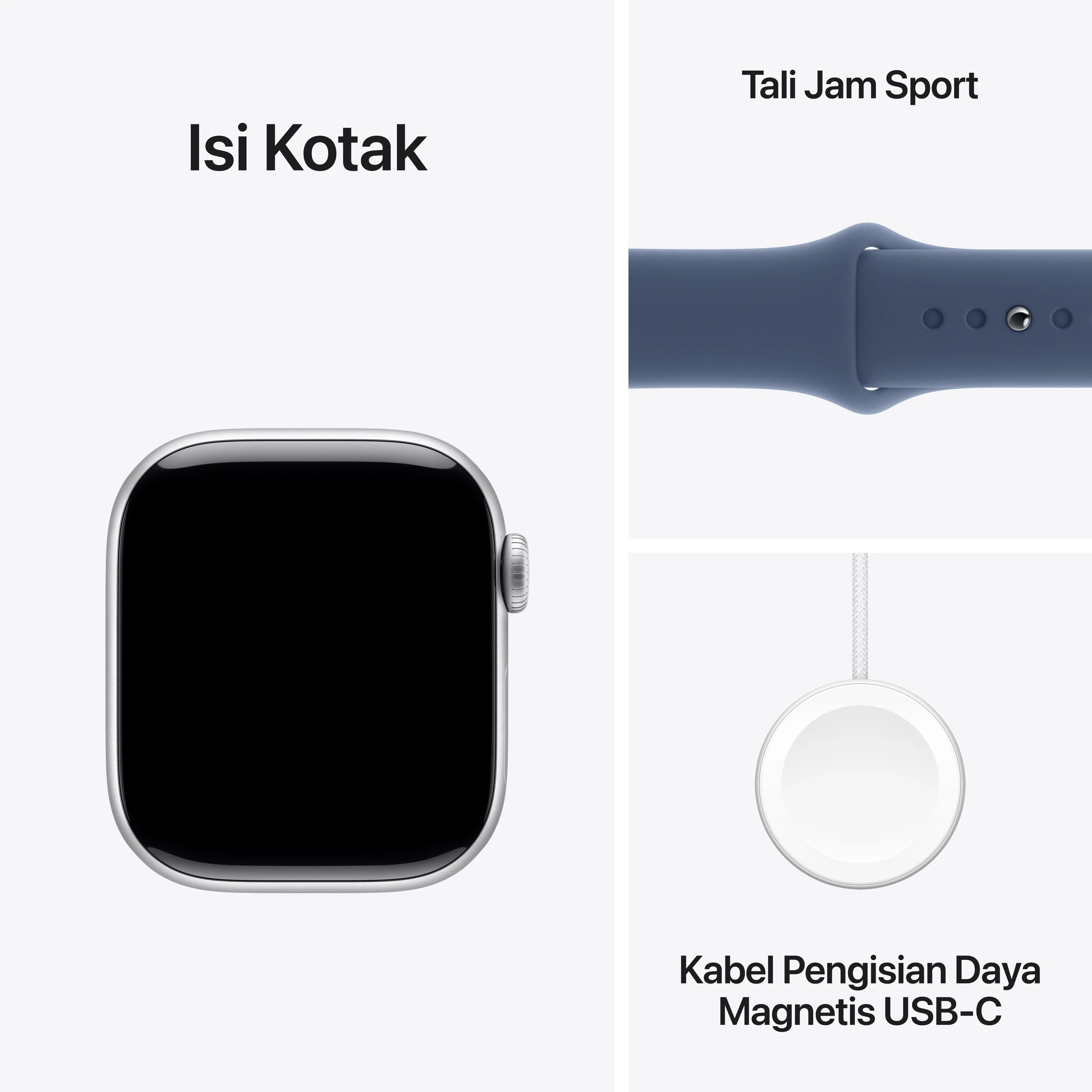 Apple Watch Series 10 GPS 42mm Silver Aluminium Case with Denim Sport Band - S/M - Image 9