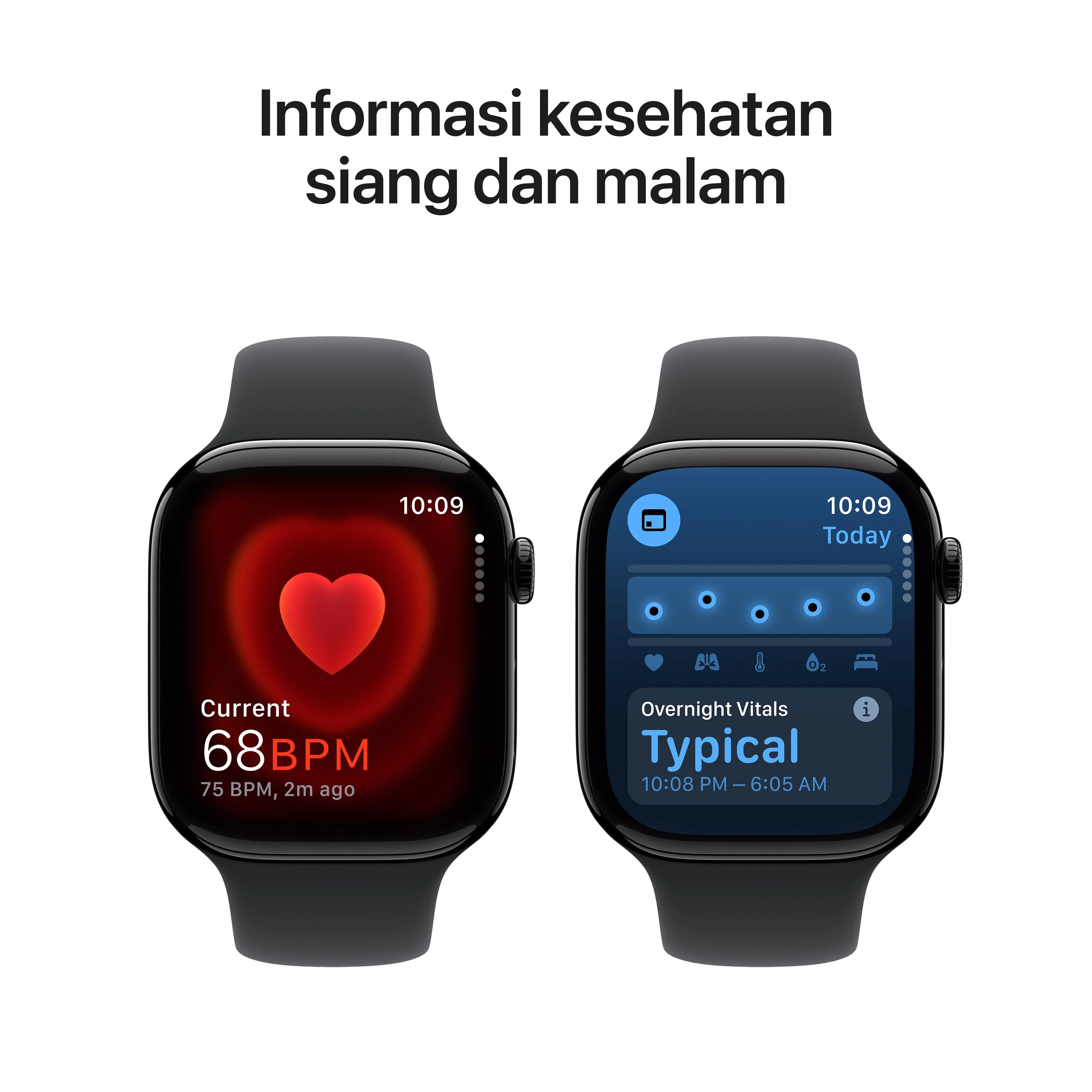 Apple Watch Series 10 GPS 46mm Jet Black Aluminium Case with Black Sport Band - M/L - Image 5