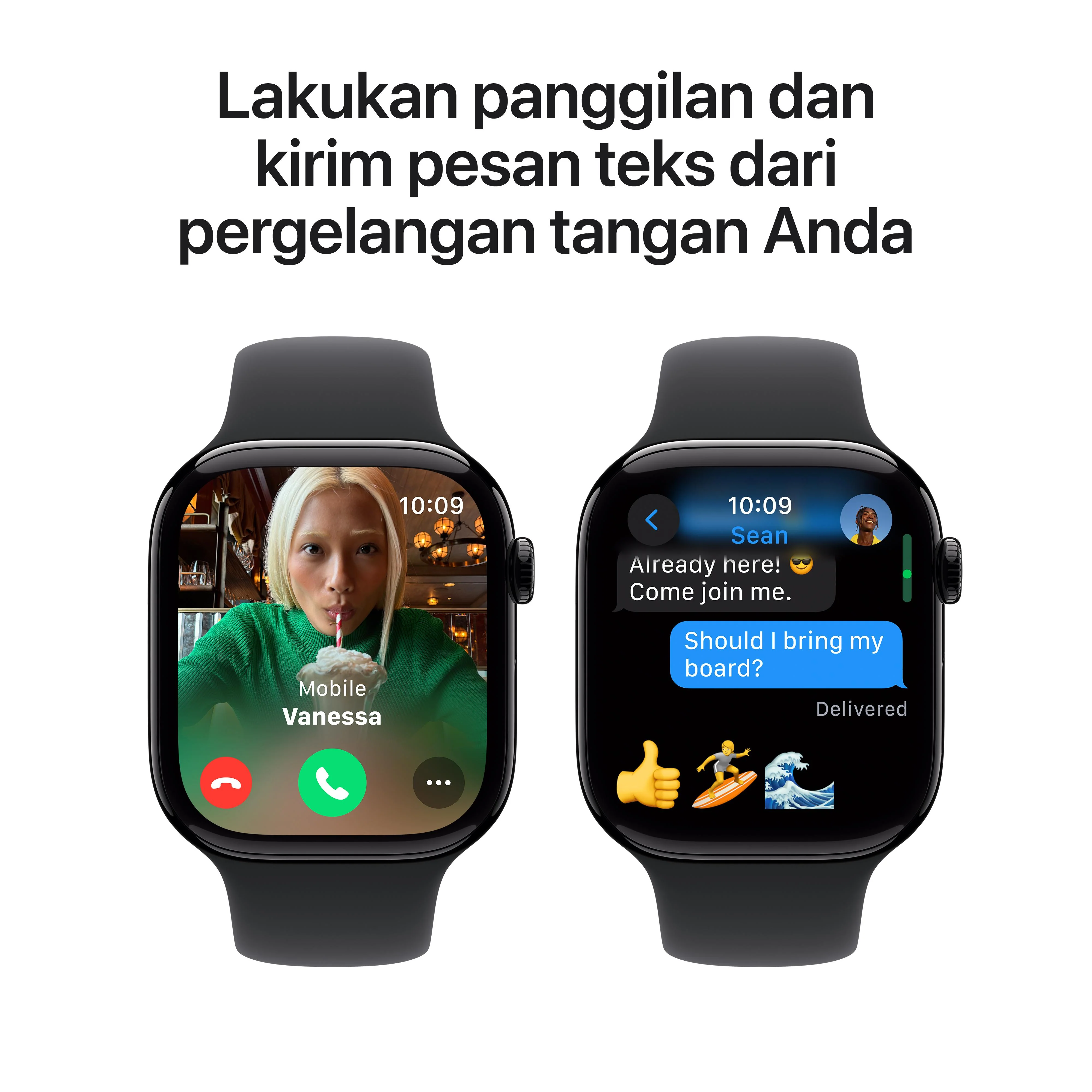 Apple Watch Series 10 GPS 46mm Jet Black Aluminium Case with Black Sport Band - M/L - Image 7