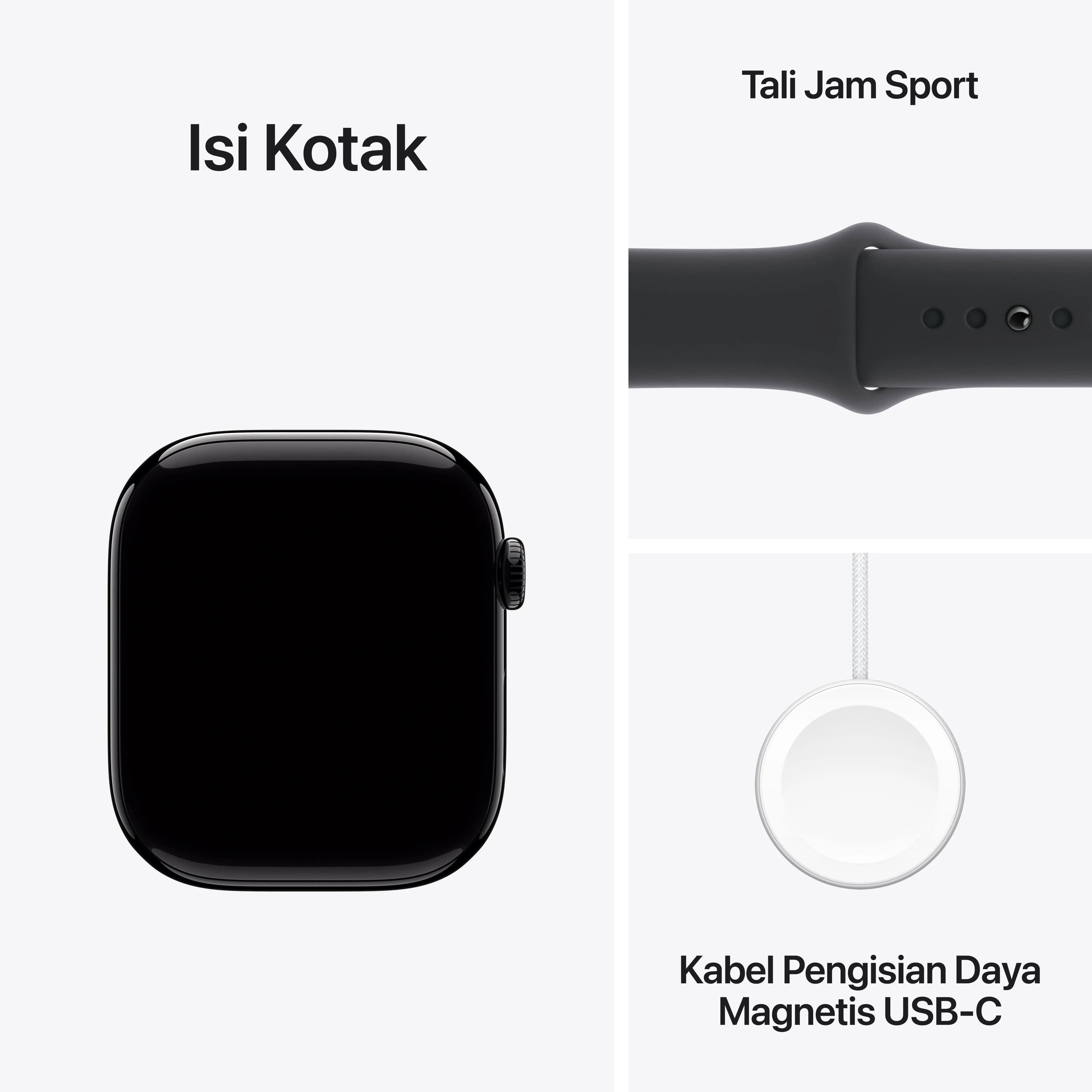 Apple Watch Series 10 GPS 46mm Jet Black Aluminium Case with Black Sport Band - M/L - Image 9