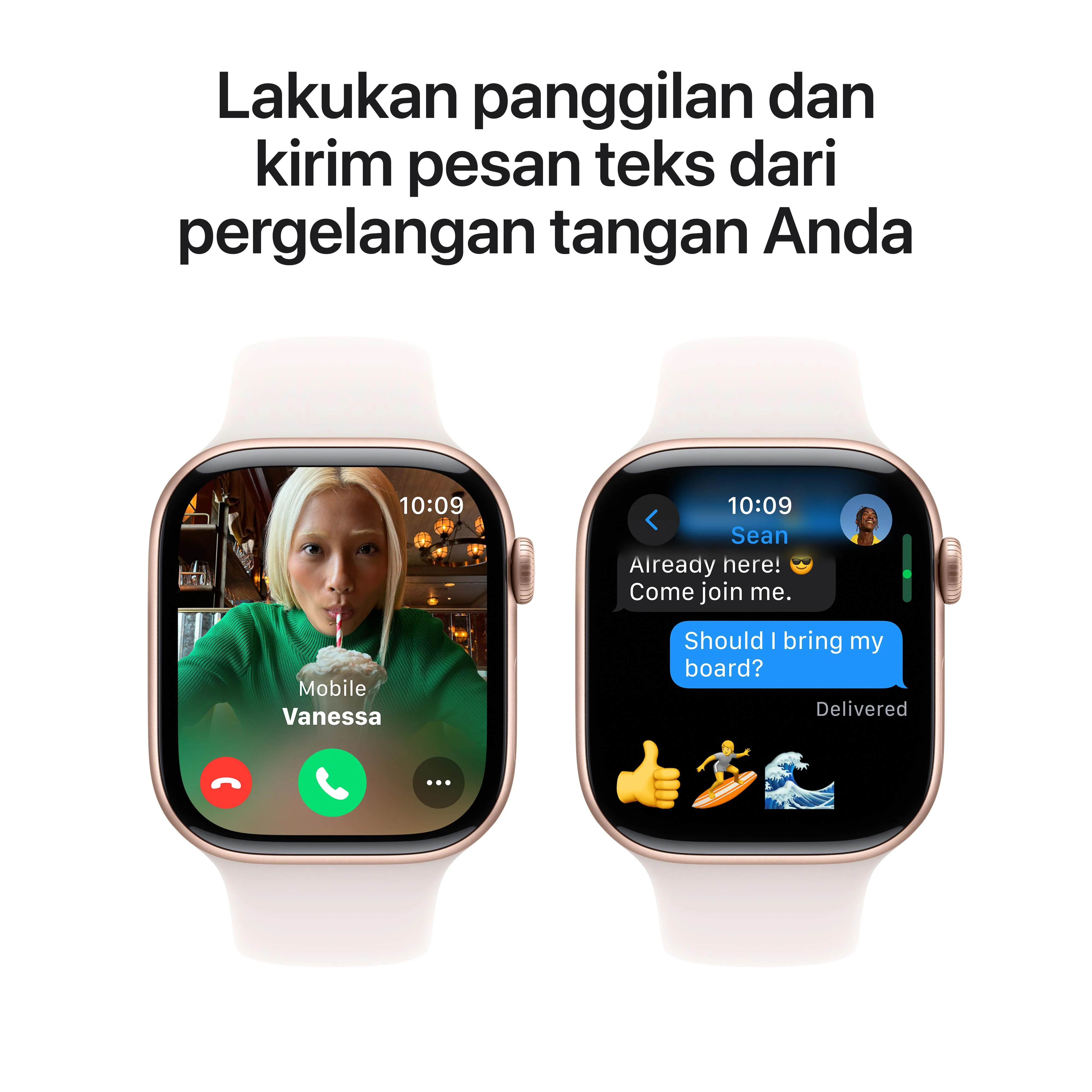Apple Watch Series 10 GPS 46mm Rose Gold Aluminium Case with Light Blush Sport Band - M/L - Image 7