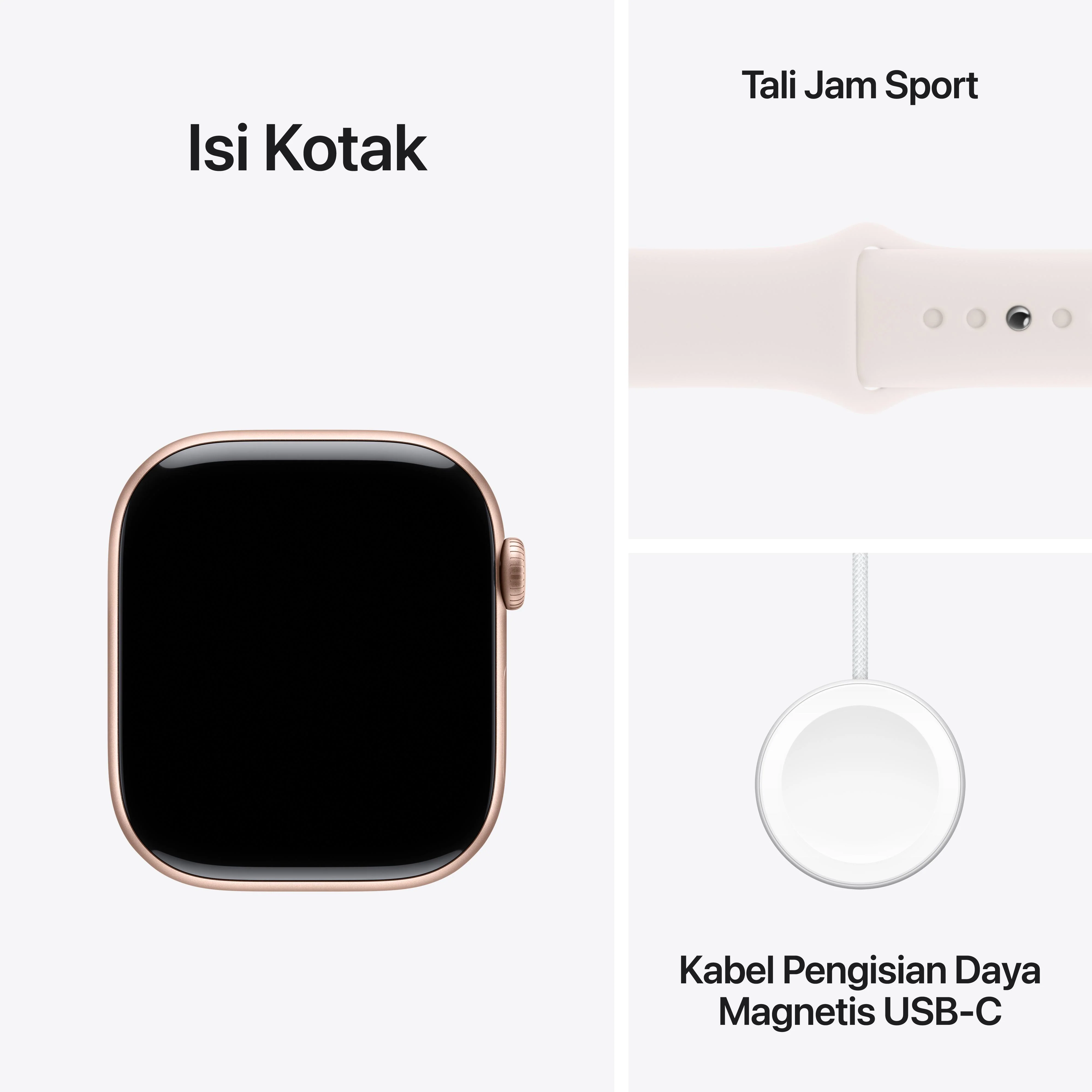 Apple Watch Series 10 GPS 46mm Rose Gold Aluminium Case with Light Blush Sport Band - S/M - Image 9