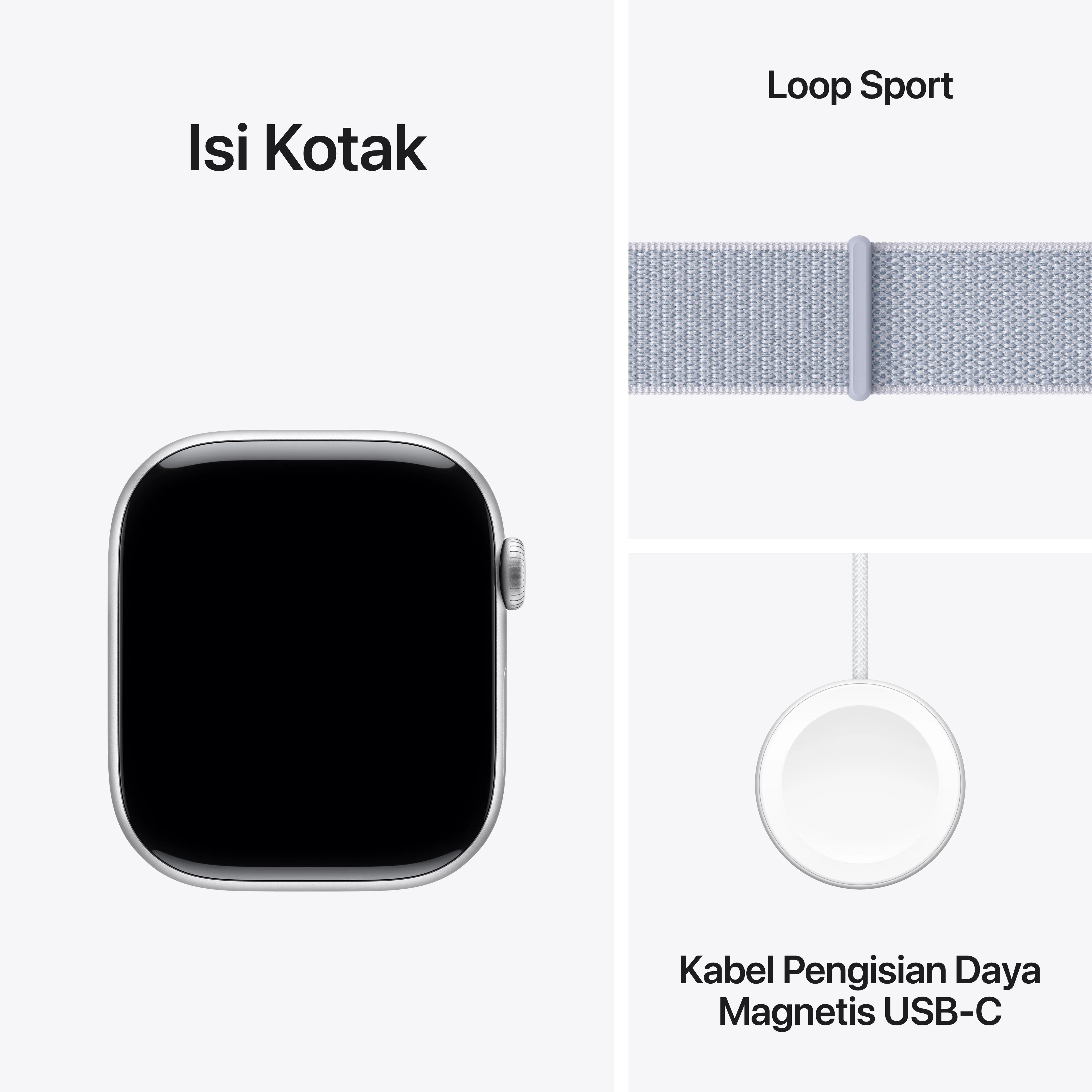 Apple Watch Series 10 GPS 46mm Silver Aluminium Case with Blue Cloud Sport Loop - Image 9