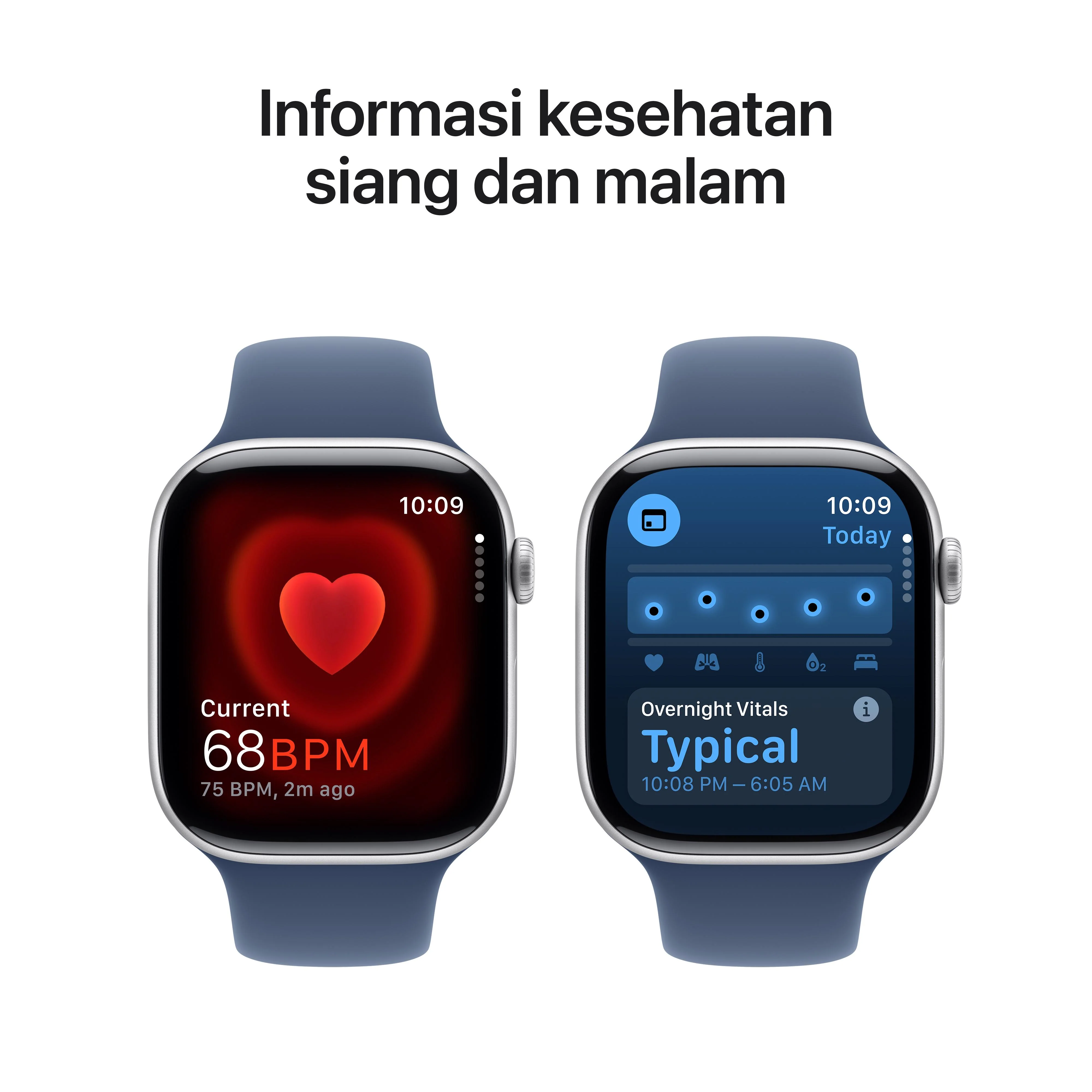 Apple Watch Series 10 GPS 46mm Silver Aluminium Case with Denim Sport Band - S/M - Image 5