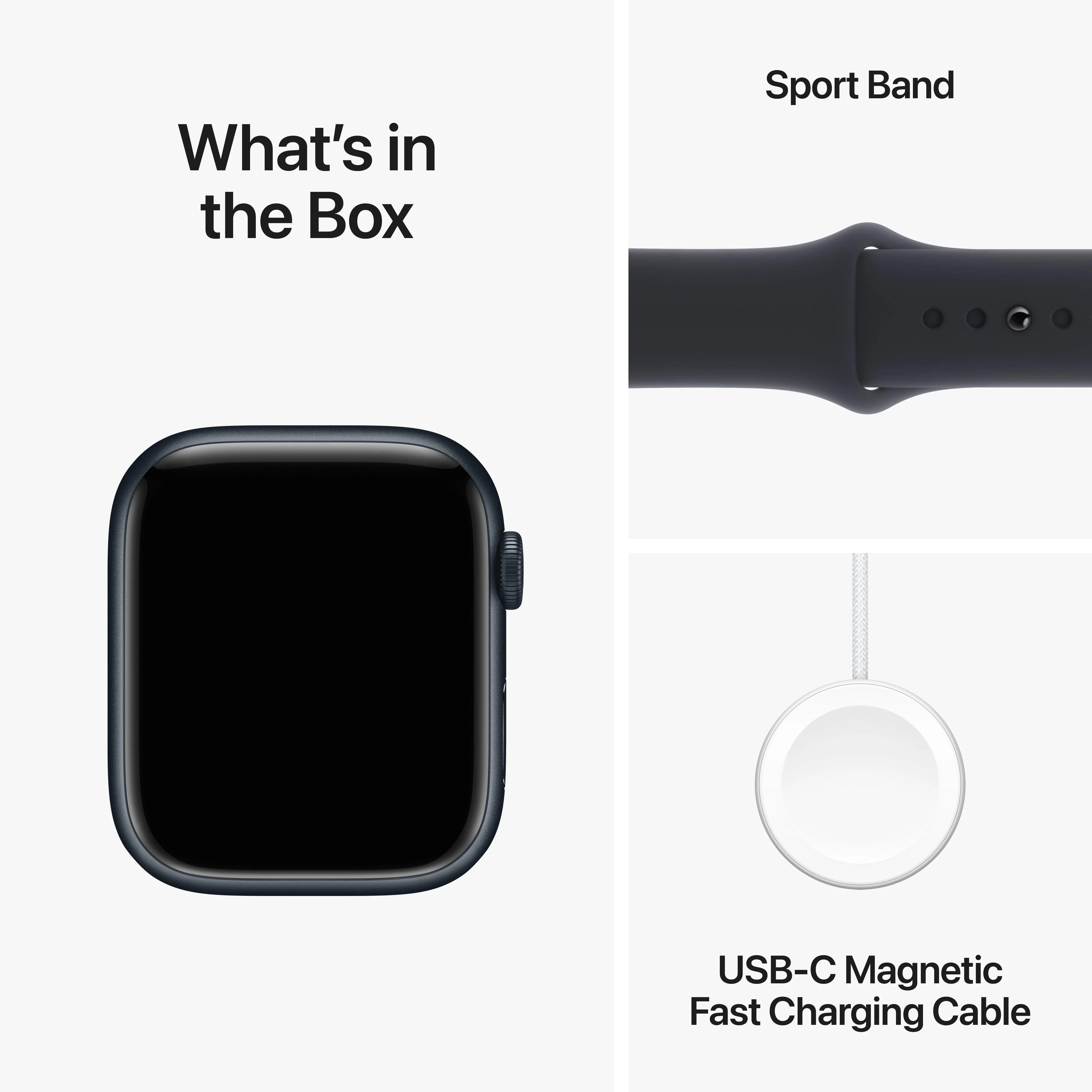 Apple Watch Series 9 GPS 45mm Midnight Aluminium Case with Midnight Sport Band - M/L - Image 10