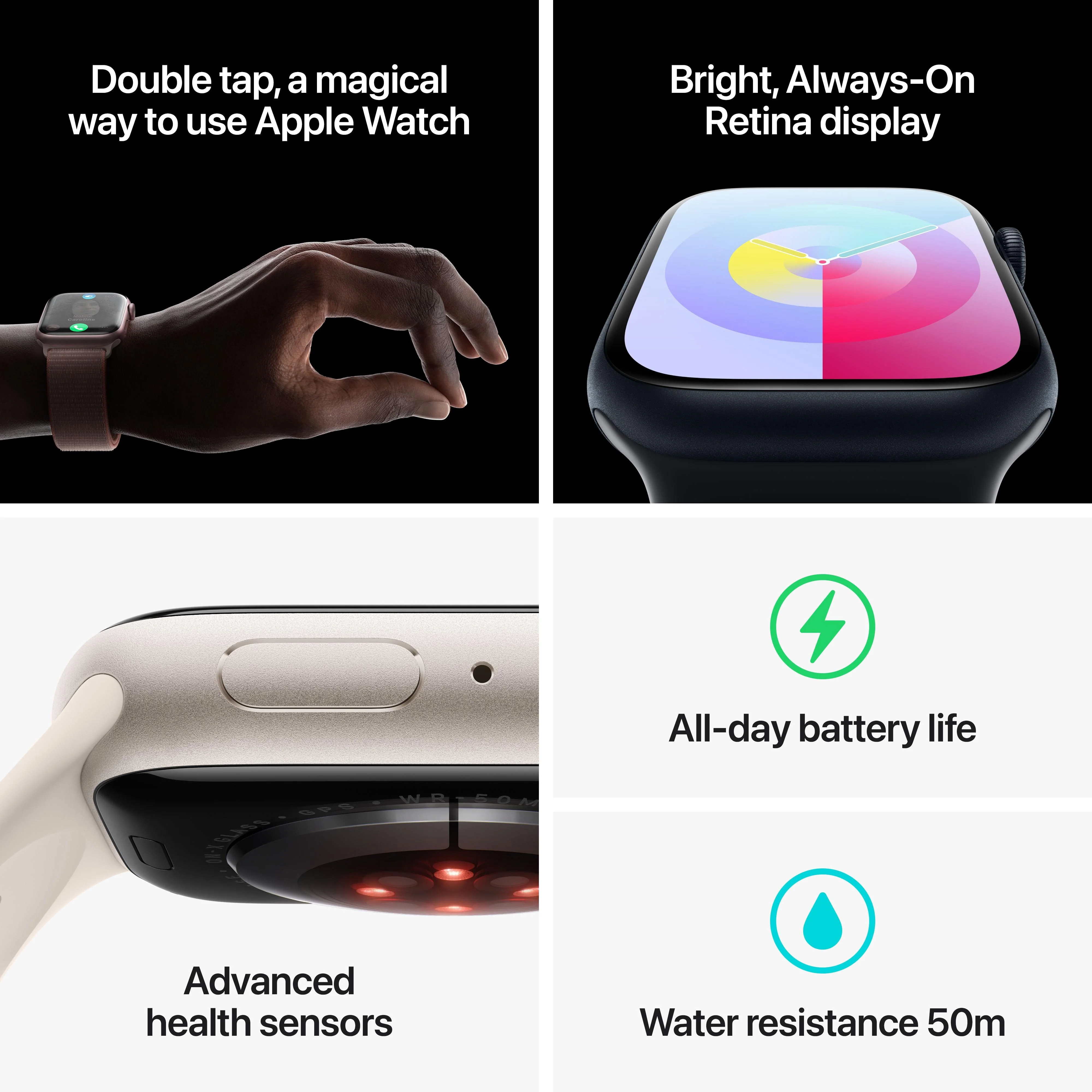 Apple Watch Series 9 GPS 45mm Pink Aluminium Case with Light Pink Sport Band - M/L - Image 9
